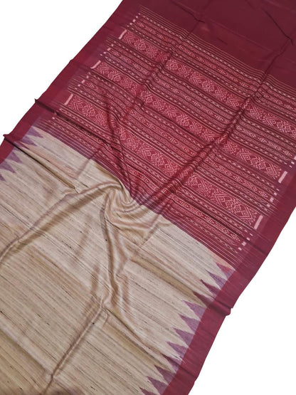 Elegant Pastel Bhagalpur Handloom Silk Saree - Luxurion World