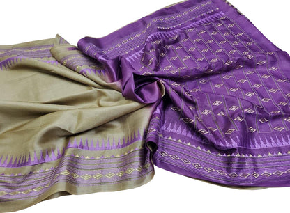 Elegant Pastel Moonga Tussar Silk Embroidered Saree - Luxurion World