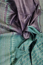 Elegant Purple Moonga Tussar Silk Embroidered Saree - Luxurion World