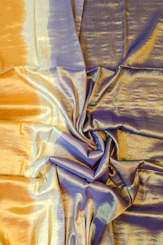 Vibrant Bhagalpur Tissue Cotton Saree - Multicolor