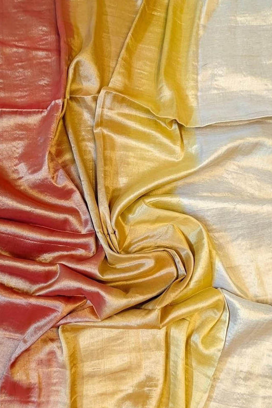 Vibrant Bhagalpur Tissue Cotton Saree - Multicolor Beauty