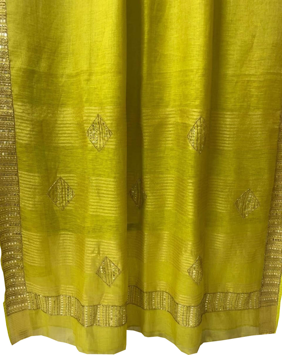 Elegant Bhagalpur Linen Saree with Sequins & Cut Dana Work - Luxurion World