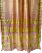 Elegant Pink Linen Saree with Sequins & Cut Dana Work - Luxurion World