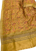 Sunshine Elegance: Yellow Linen Silk Embroidered Saree - Luxurion World