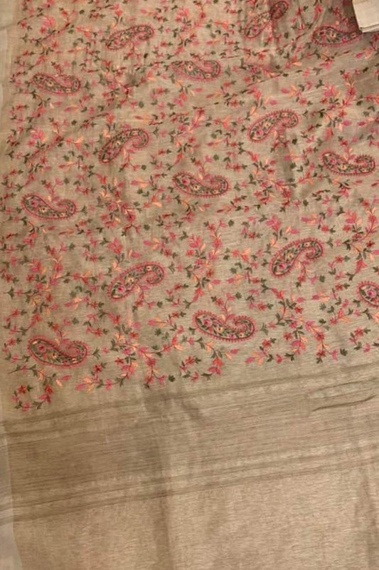 Pastel Silk Embroidered Saree: Elegant and Luxurious - Luxurion World