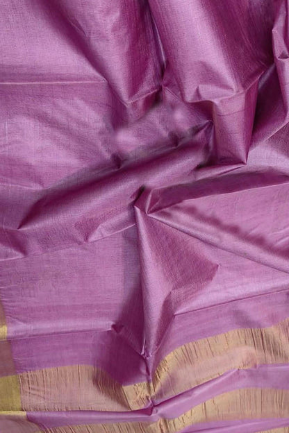 Exquisite Pink Bhagalpur Handloom Tussar Silk Saree - Luxurion World
