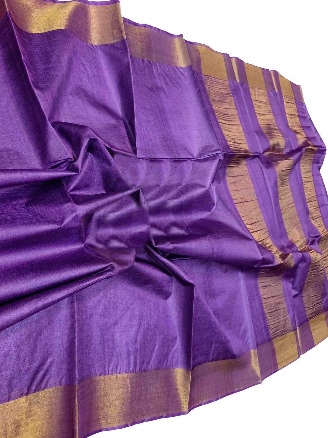 Exquisite Purple Bhagalpur Handloom Tussar Silk Saree - Luxurion World