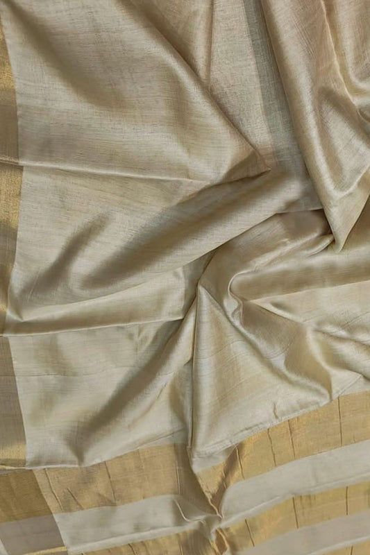Elegant Pastel Bhagalpur Handloom Tussar Silk Saree - Luxurion World
