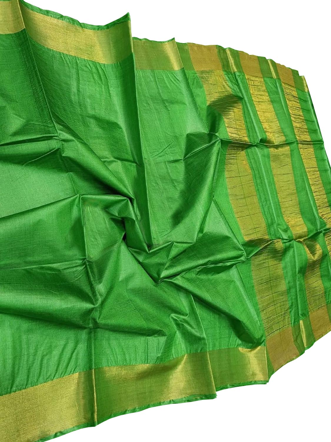 Elegant Green Bhagalpur Handloom Tussar Silk Saree - Luxurion World