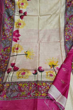 Exquisite Pastel Bhagalpur Pure Moonga Tussar Silk Digital Printed Saree - Luxurion World