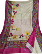 Exquisite Pastel Bhagalpur Pure Moonga Tussar Silk Digital Printed Saree - Luxurion World