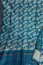 Elegant Blue Bhagalpur Pure Moonga Tussar Silk Digital Printed Saree - Luxurion World
