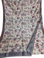 Elegant Pastel Bhagalpur Pure Moonga Tussar Silk Digital Printed Saree - Luxurion World