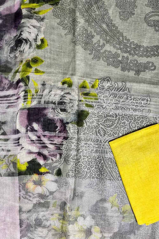 Multicolor Bhagalpur Pure Linen Digital Printed Saree - Luxurion World