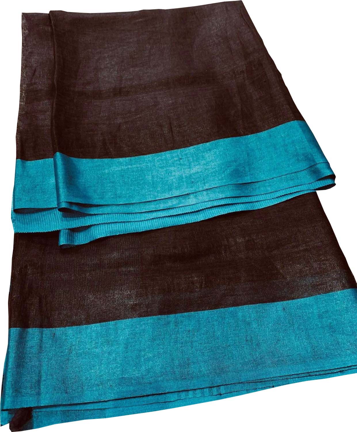 Black Bhagalpur Pure Linen Saree - Luxurion World