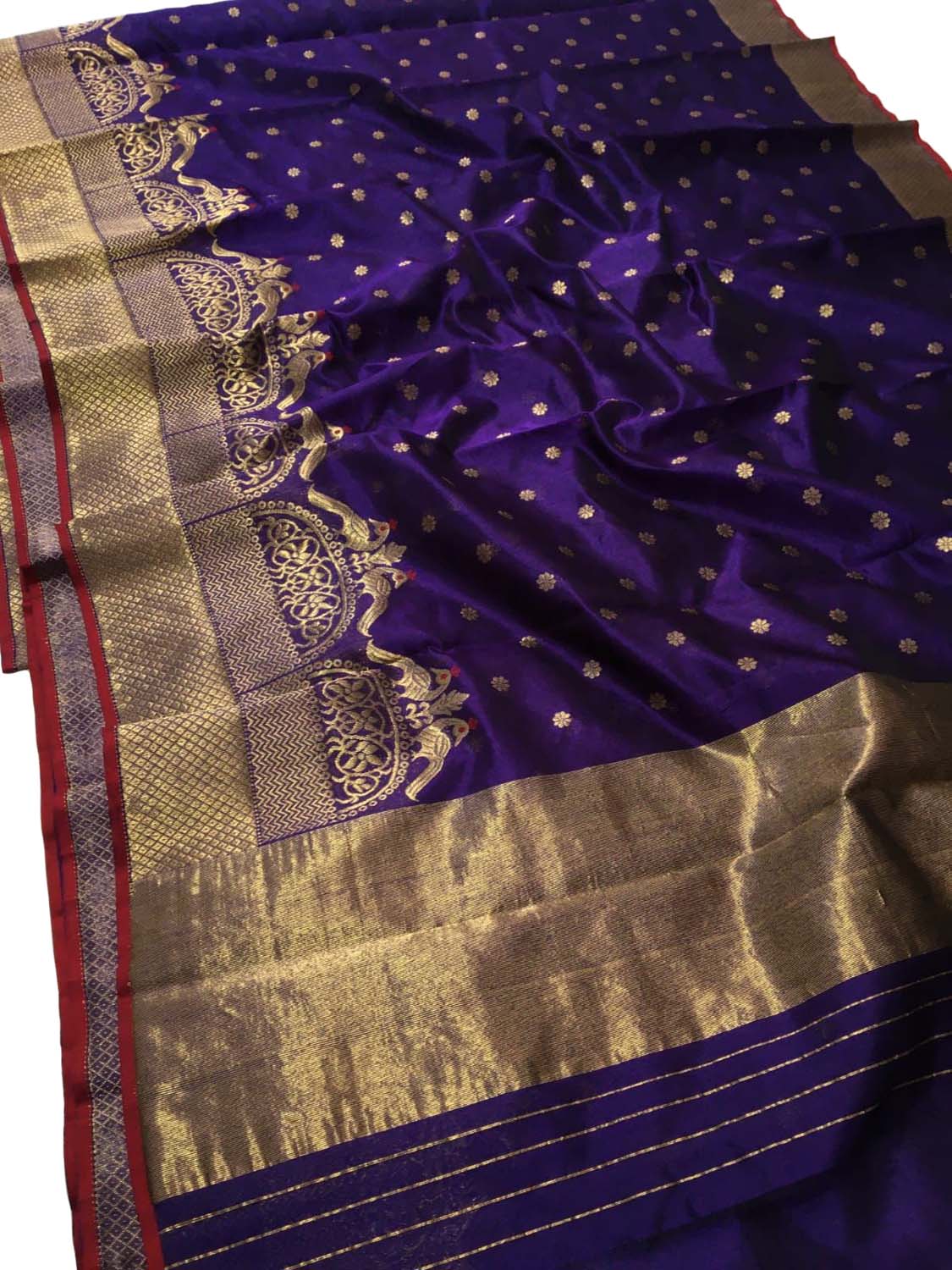 Blue Chanderi Handloom Pure Pattu Silk Saree - Elegant and Luxurious - Luxurion World