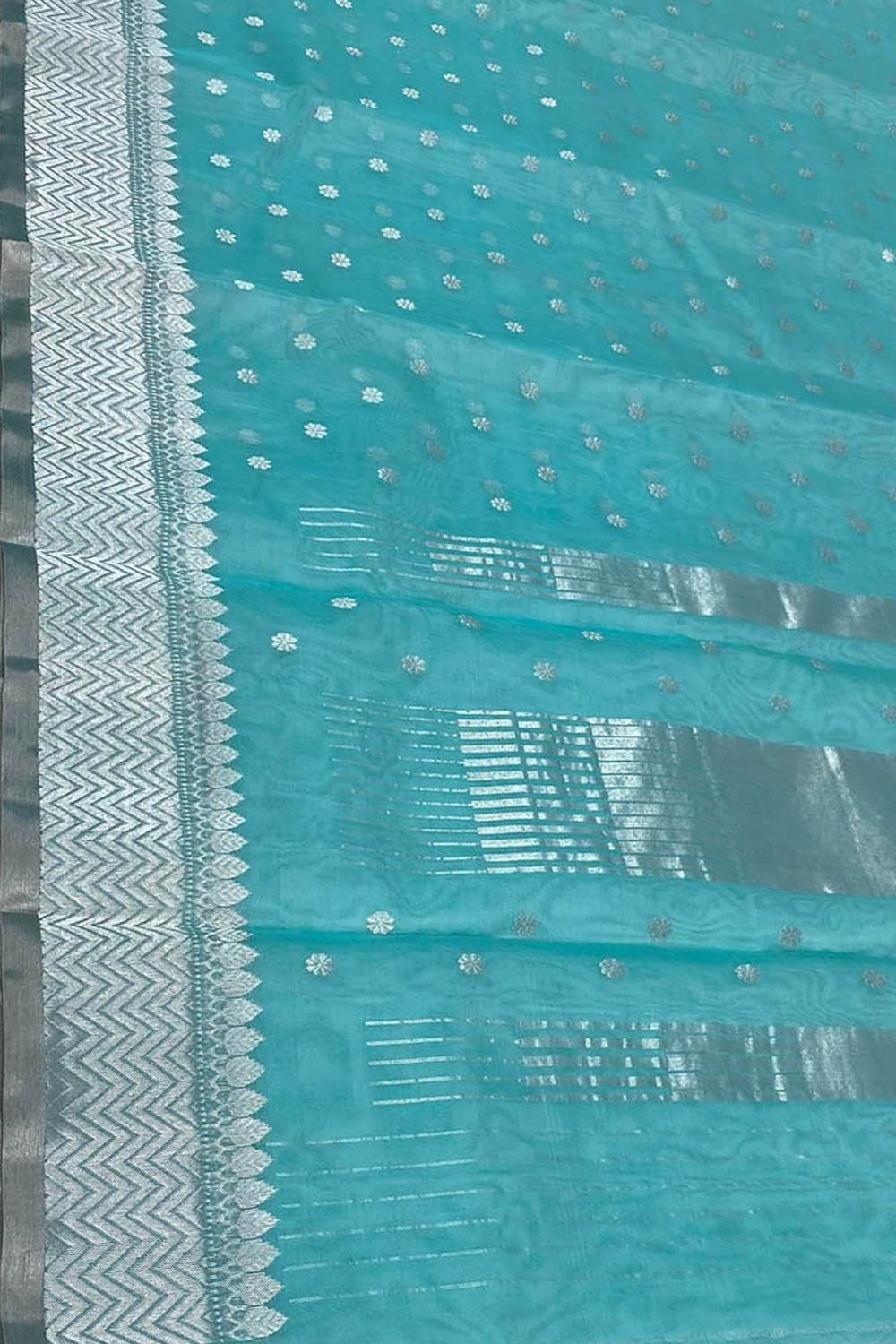 Blue Chanderi Handloom Silk Saree - Pure Elegance - Luxurion World