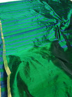 Ethically made Green Chanderi Silk Saree - Luxurion World