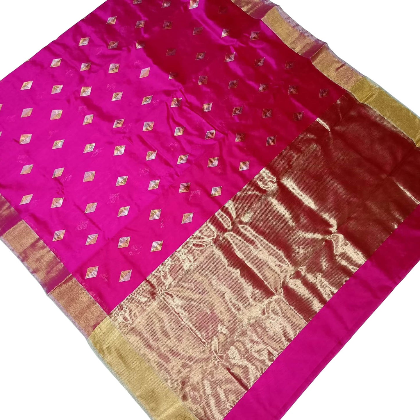 Exquisite Pink Chanderi Handloom Silk Saree - Luxurion World