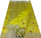 Yellow Chanderi Handloom Pure Pattu Silk Saree - Luxurion World