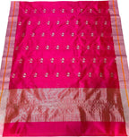 Beautiful Pink Chanderi Silk Saree - Handloom Perfection - Luxurion World