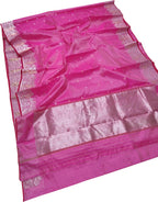Beautiful Pink Chanderi Silk Saree - Handloom Perfection - Luxurion World
