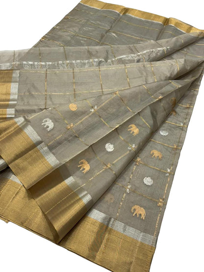Pastel Chanderi Handloom Silk Saree - Luxurion World