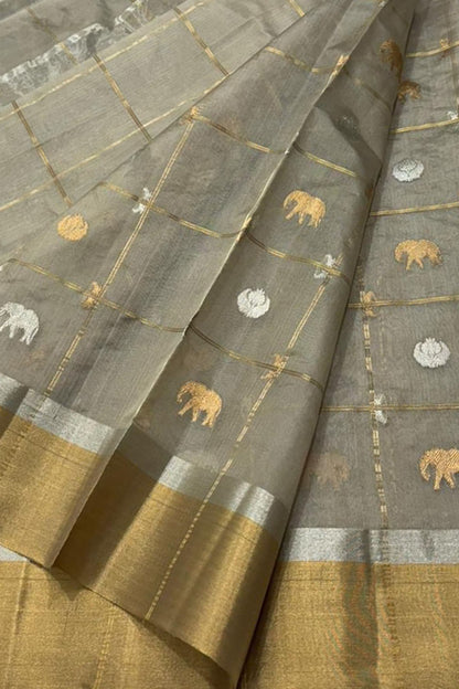 Pastel Chanderi Handloom Silk Saree - Luxurion World