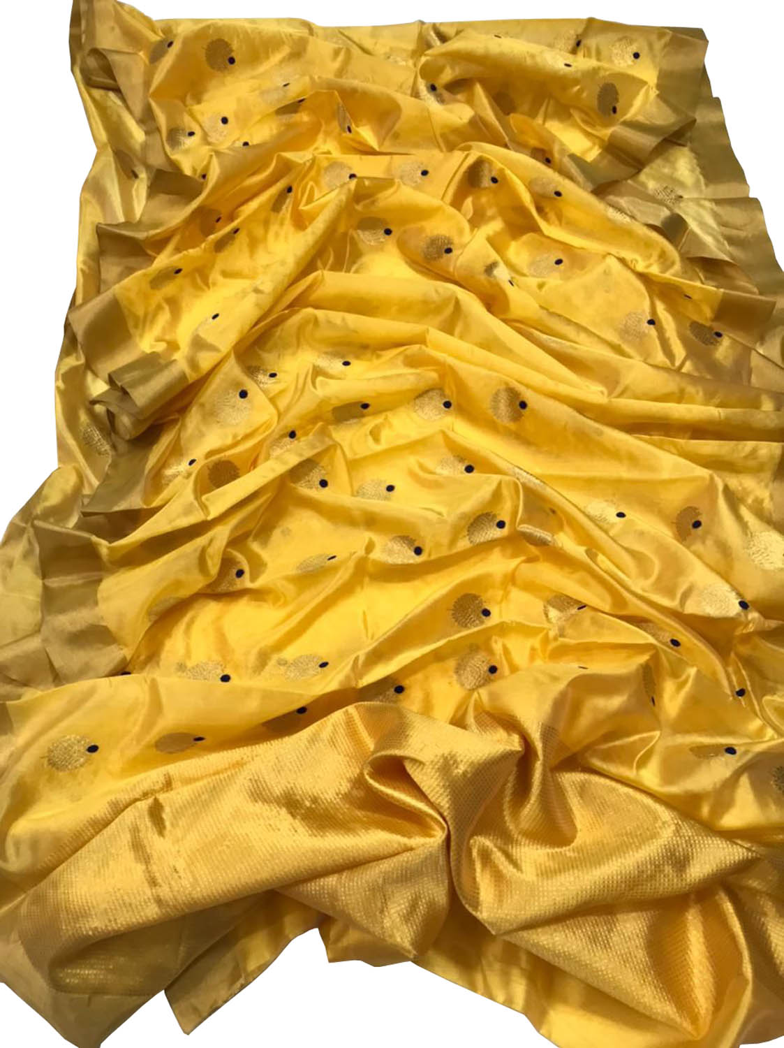 Yellow Chanderi Handloom Katan Silk Saree - Luxurion World