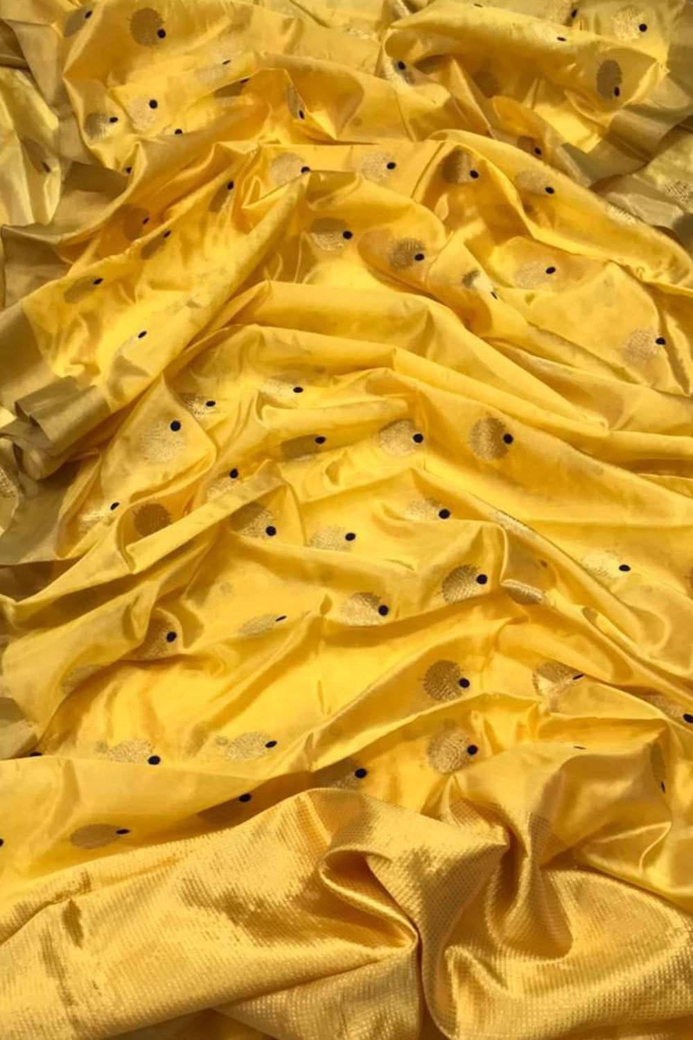 Yellow Chanderi Handloom Katan Silk Saree - Luxurion World