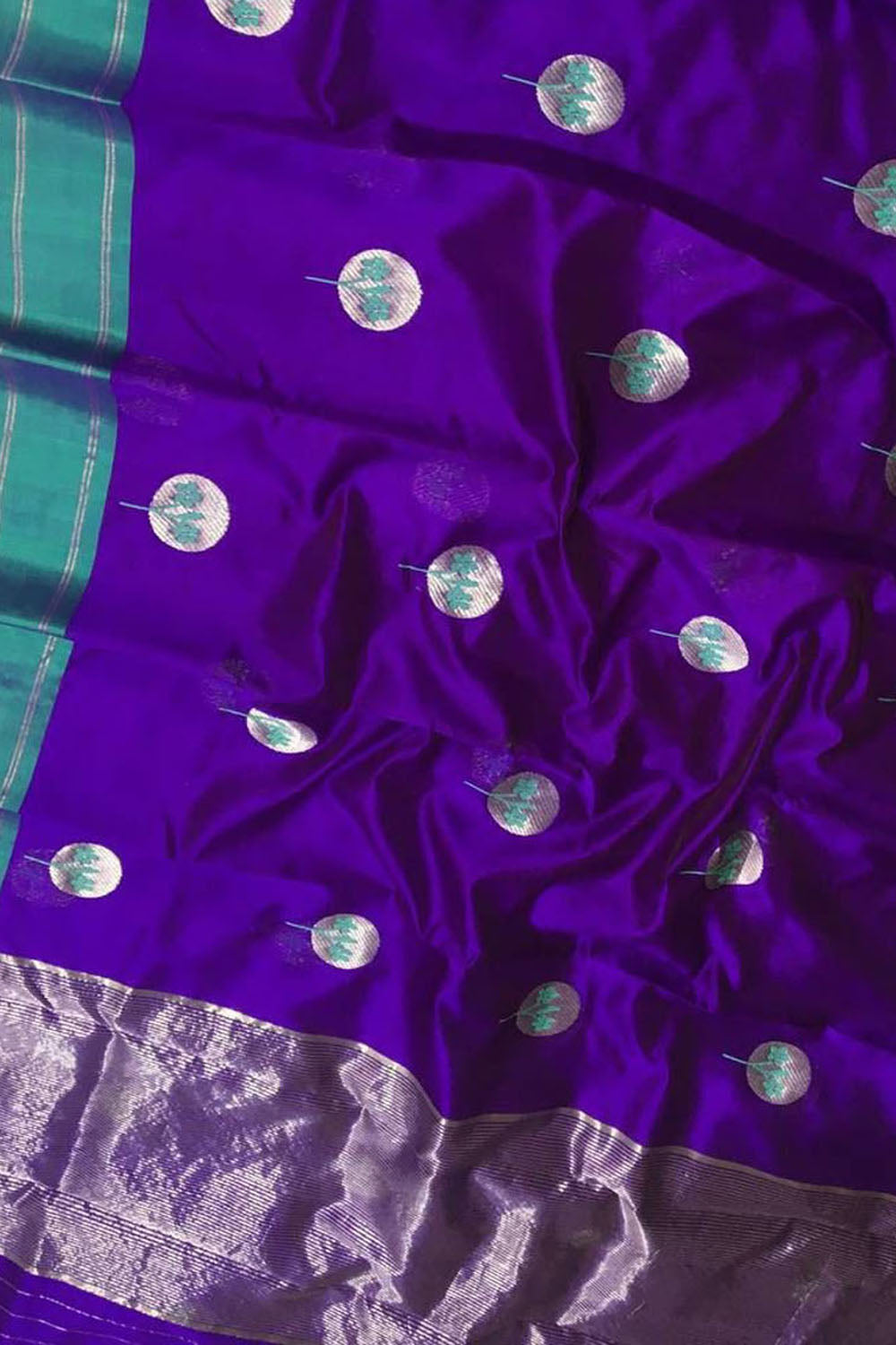 Exquisite Purple Chanderi Handloom Pure Katan Silk Saree - Luxurion World