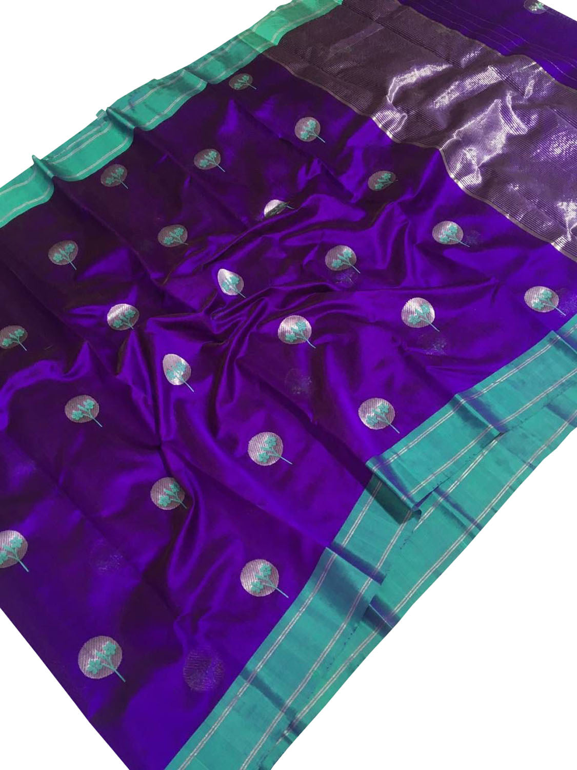 Exquisite Purple Chanderi Handloom Pure Katan Silk Saree - Luxurion World
