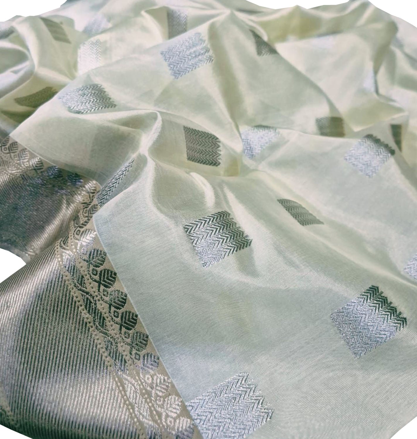 Pastel Chanderi Handloom Pure Katan Silk Saree - Luxurion World