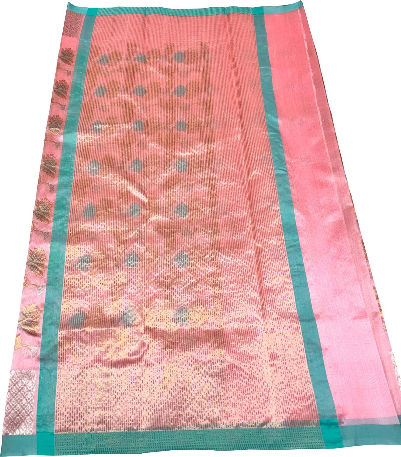 Beautiful Pink Handloom Chanderi Pure Silk Flower Design Saree - Luxurion World