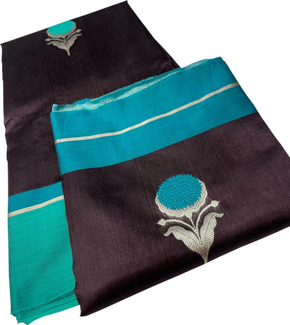 Brown Chanderi Handloom Pure Silk Flower Design Saree - Luxurion World