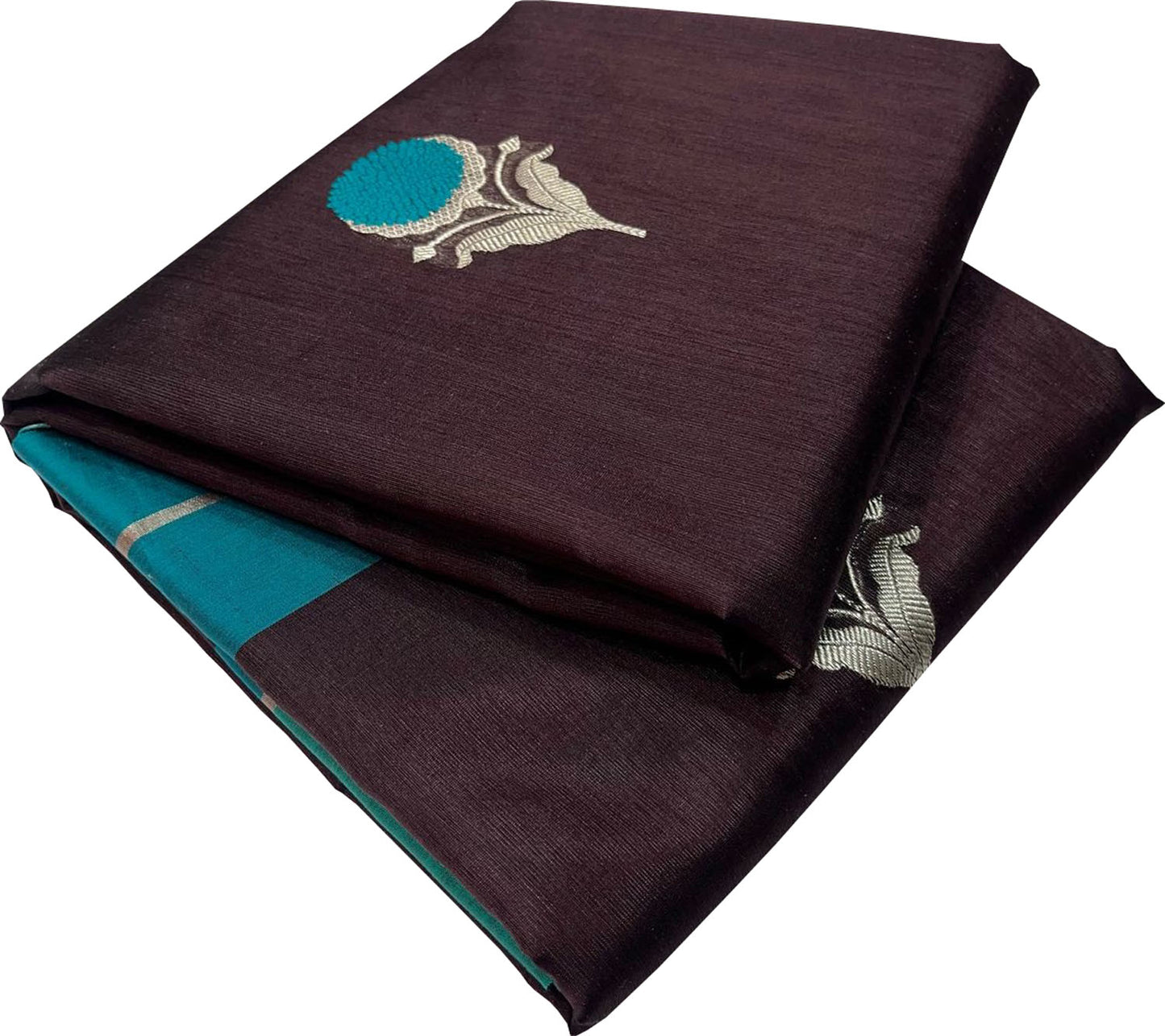 Brown Chanderi Handloom Pure Silk Flower Design Saree - Luxurion World