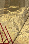Golden Chanderi Handloom Pure Tissue Silk Booti Design Saree - Luxurion World