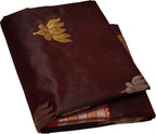 Maroon Chanderi Handloom Pure Silk Flower Design Saree - Luxurion World
