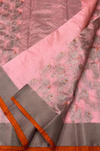 Beautiful Pink Pure Katan Silk Chanderi Handloom Saree - Luxurion World