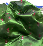 Green Pure Katan Silk Chanderi Handloom Saree - Luxurion World