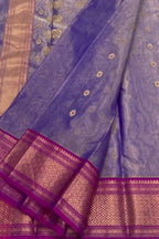 Purple Chanderi Handloom Tissue Katan Silk Saree - Luxurion World