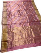 Pink Chanderi Pure Pattu Silk Saree - Luxurion World