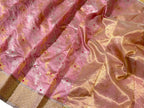 Pink Chanderi Pure Pattu Silk Saree - Luxurion World
