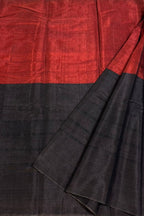 Red Pure Chanderi Handloom Tissue Silk Saree - Luxurion World