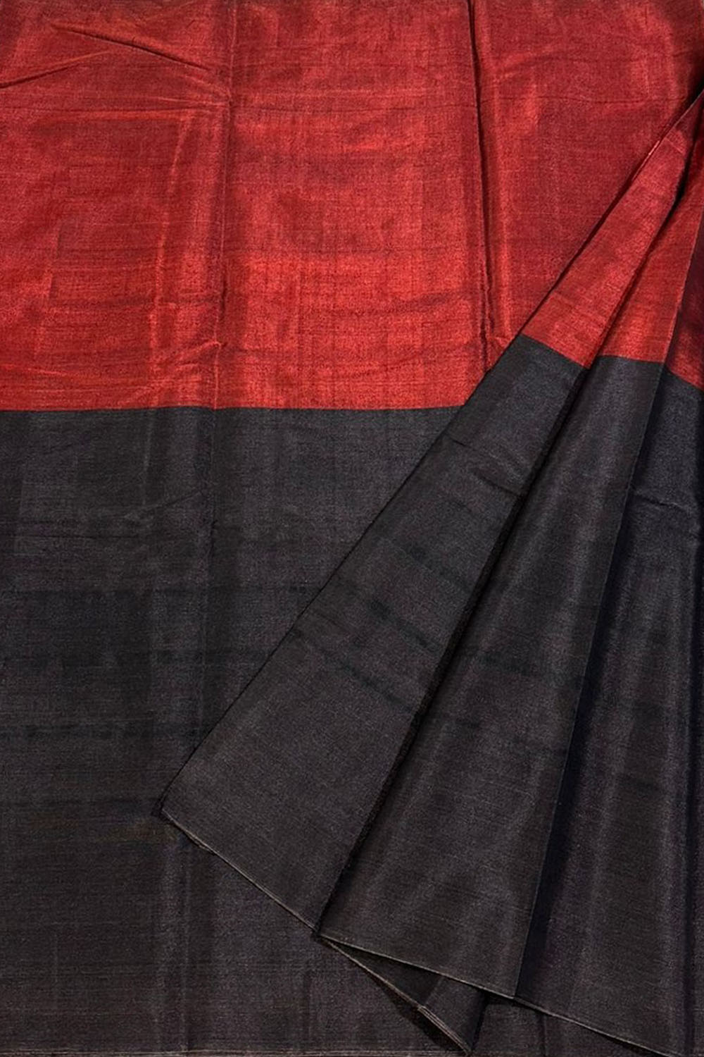 Red Pure Chanderi Handloom Tissue Silk Saree - Luxurion World