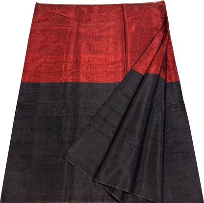 Red Pure Chanderi Handloom Tissue Silk Saree - Luxurion World