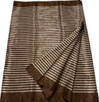 Off White Pure Chanderi Handloom Tissue Silk Saree - Luxurion World
