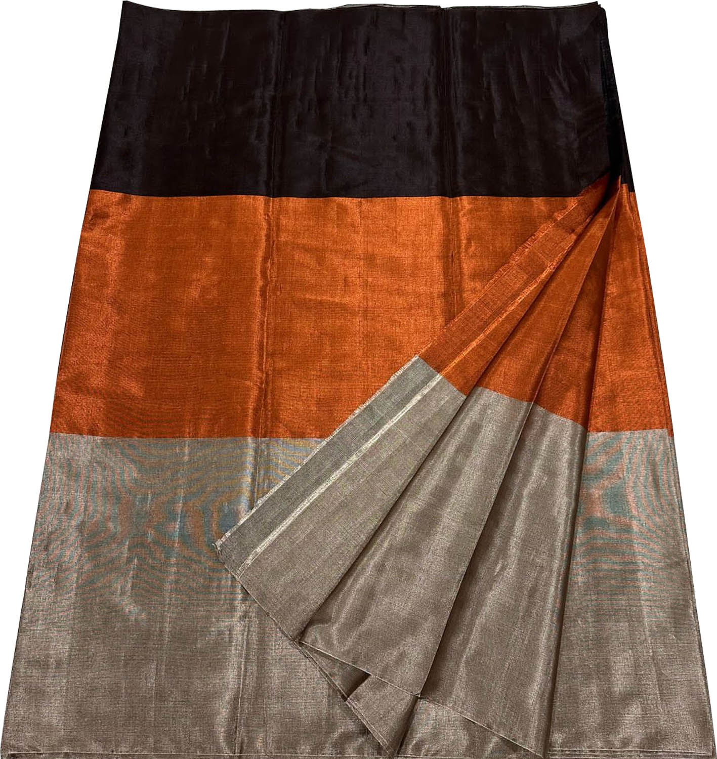 Multicolor Pure Chanderi Handloom Tissue Silk Saree - Luxurion World