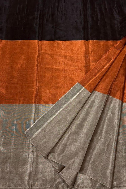 Multicolor Pure Chanderi Handloom Tissue Silk Saree - Luxurion World