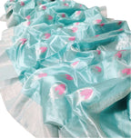 Blue Chanderi Handloom Pure Silk Saree - Elegant and Pure - Luxurion World